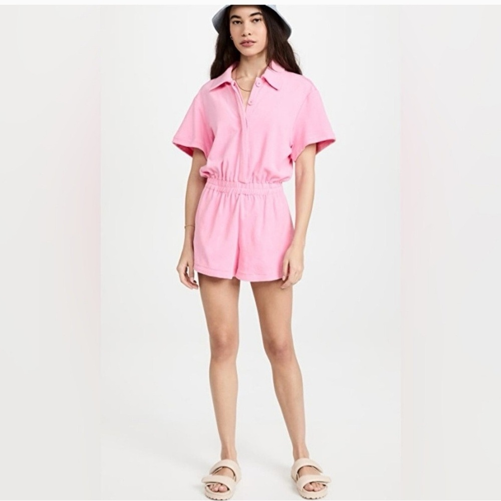 NWT Good American Terry Romper Knit Iced Pink Size 2X GA‎ 6 Style GSW0230 Barbie